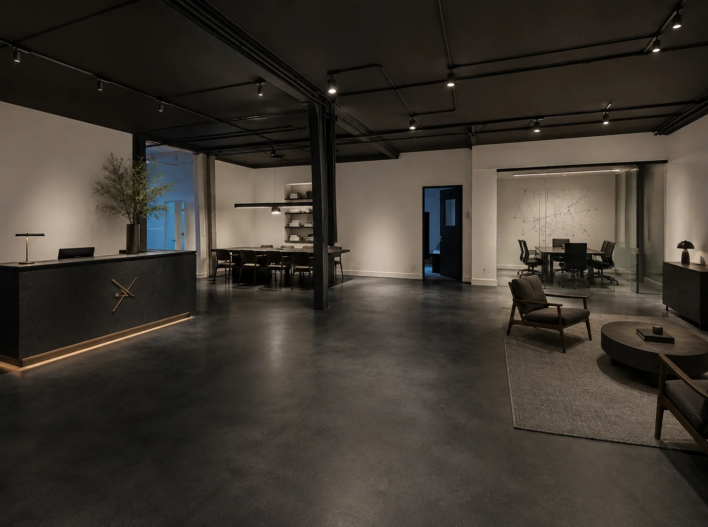 HQ-1 future-state concept: reception and collaboration area